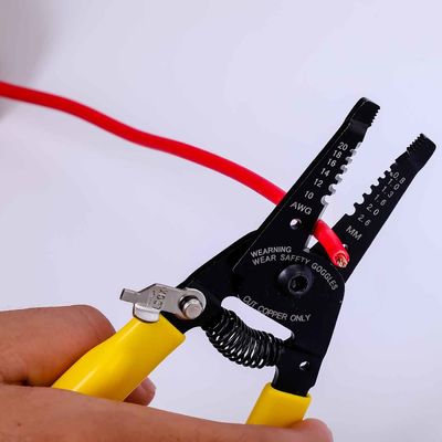 Wire Strippers with Soft Handle and Integrated Opening Spring for Heavy Duty Cutting