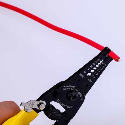Wire Strippers with Soft Handle and Integrated Opening Spring for Heavy Duty Cutting