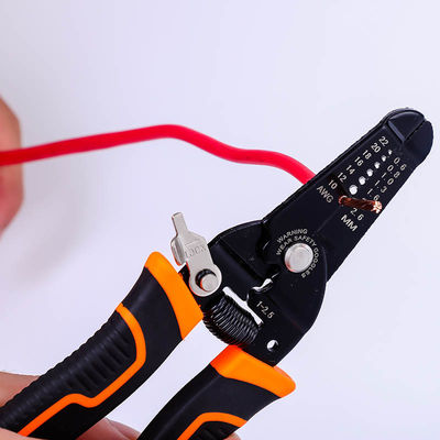 175mm Multi Purpose Wire Strippers Cable Stripping Tool With Safety Locker And Soft Handle