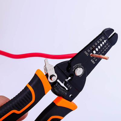 175mm Multi Purpose Wire Strippers Cable Stripping Tool With Safety Locker And Soft Handle
