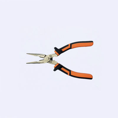 Gripping 207mm Long Chain Nose Pliers Nickle Plated Cable Lug Crimping Tool