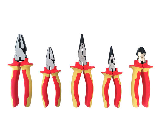 VDE insulated handles hand tool set HRC 62 combination pliers side cutting pliers long nose pliers insolated tools Eccentric Labor-saving